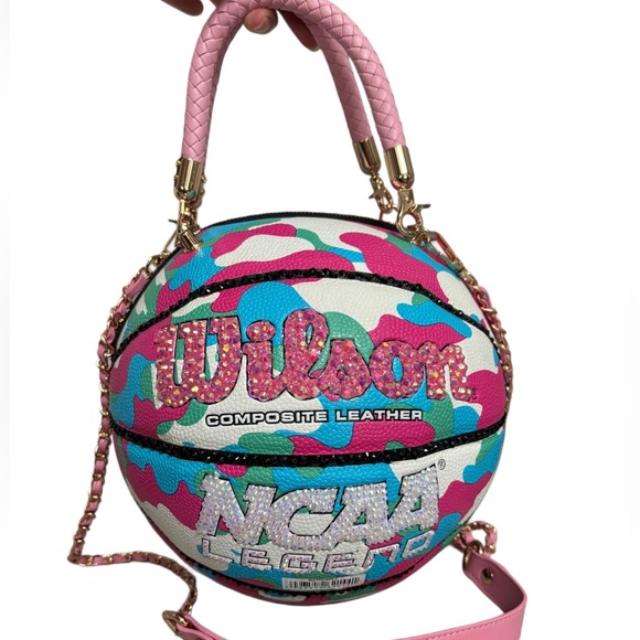 WILSON Camo Rhinestone Embellished Full Size Basketball crossbody bag - Picture 1 of 12